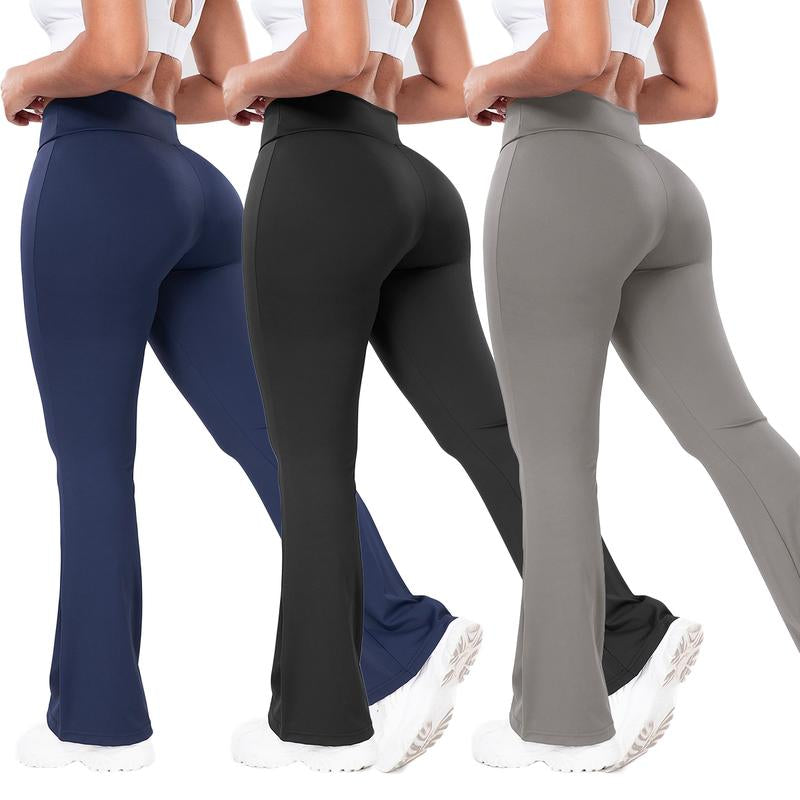 Women'S Flare Leg Yoga Leggings, High Stretch Nylon & Spandex Material, Hip Lifting Bootcut Pants Activewear Sports Leggings Compression Pants